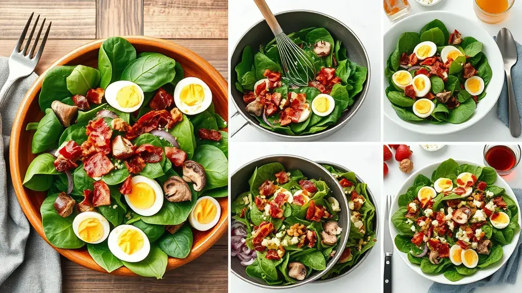 Spinach Salad with Warm Bacon Dressing