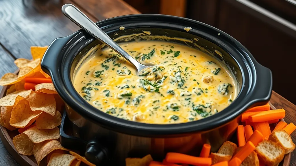 Spinach and Artichoke Dip in a Crock Pot